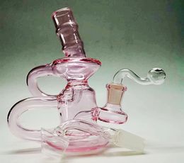 Mini Sherlock Pipes en verre épais Dab plate-forme pétrolière à la main Perc barboteur recycleur cuillère brûleur à mazout fumer eau Bongs tuyau pour herbe sèche