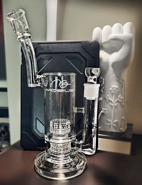 Mobius Matrix Heady Glass Bongs Dab Rigs pipes à eau en verre épais Recycler Perc Bubbler avec bol en verre à joint mâle de 18MM