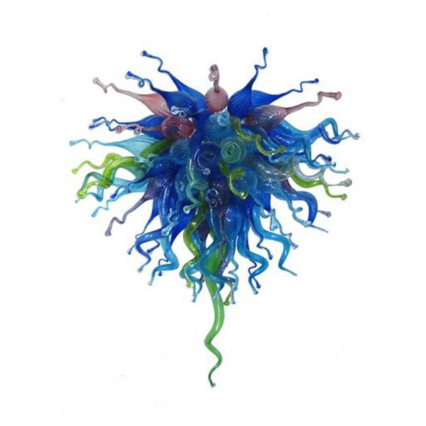 2021 Lámpara colgante moderna Dale Chihuly Azul Verde Multicolor Hecho a mano Araña de vidrio soplado Nordic Living Comedor Luces e iluminación 70 por 100 CM