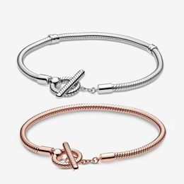 2021 Moments Sieraden Zilveren Stijl S925 Kralen T-Bar Pandora Ketting Sterling Past Armband Snake Charm En Europese Lumxo