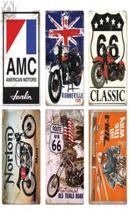 2021 Motorcycle Metal Painting Signs Plaque Vintage rétro Motor Motor Signor décor mural pour garage bar pub Man Cave Iron Paint décorat8209164