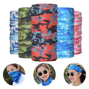 2021 multifonctionnel extérieur glace soie tissu Sport écharpe été Cool randonnée cyclisme visage tête Wrap couverture Bandana bandeau masque Y1229