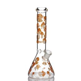 2021 Mushroom Beaker Bong narguilé 5mm d'épaisseur GLOW IN THE DARK verre conduite d'eau plate-forme pétrolière dab recycleur accessoires pour fumer bol 12 LL