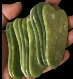 2021 Natural Xiuyan Stone Green Jade Guasha Gua Sha Scraper Board Massager pour la mise en œuvre de la thérapie Roller4679728