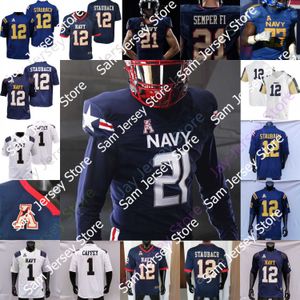 2021 Navy Fly Midshipmen voetbaljersey NCAA College Jacob Springer Roger Staubach Keenan Reynolds Malcolm Perry Nelson Smith CJ Williams Tazh Maloy