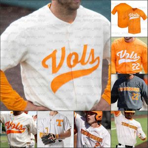 2021 NCAA Tennessee Voluntarios Camisetas de béisbol universitarias Nick Senzel Beck Blade Tidwell Max Ferguson Drew Gilbert