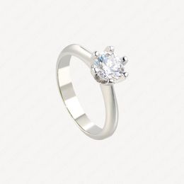 2021 Never Fade Classic 18k wit vergulde titanium stalen trouwringen diamant liefde ring voor fijne liefhebbers sieraden accessoires met sieraden pouches groothandel