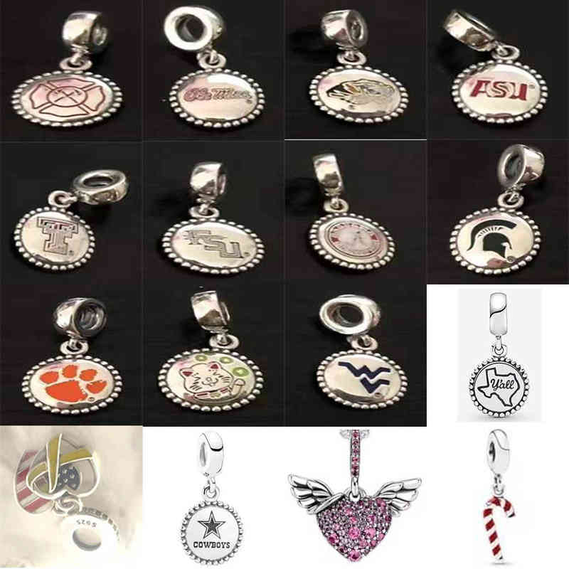 2021 NEW 100% 925 Sterling Silver English Alphabet Dangle Pendant Fit DIY Women Bracelet Necklace Original Fashion Jewelry Gift AA220315