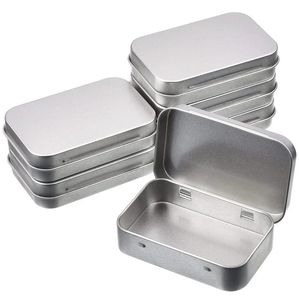 2021 NIEUWE 12 STKS / SET KLEINE Metalen Tin Zilver Opbergdoos Case Organizer voor Money Coin Candy Key 9.5 * 6 * 2cm