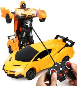 2021 Nieuwe 2 in 1 RC Auto Speelgoed Transformatie Robots Auto Rijden Voertuig Sportwagens Modellen Afstandsbediening Auto RC Speelgoed Cadeau voor Jongens To6311195