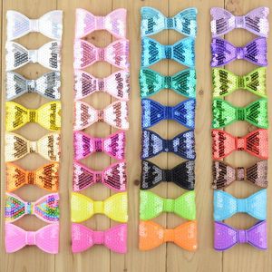 2021 nouveau 32C 8CM enfants Boutique nœuds papillon sans pince nœuds à paillettes pour bébé filles bricolage bandeaux cheveux accessoires