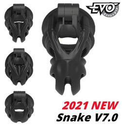 2021 nuevo 3D Cobra Cock Cage, dispositivo masculino mamba con 4 anillos de pene, manga del pene, cinturón, bdsm sexo juguetes para el hombre gay6905253