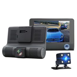 2021 Nouveau 4 0 Caméra DVR de voiture Caméras de voiture Double objectif avec vue arrière Registraire trois caméras Vision nocturne voiture dvrs Vidéo dashcam 314T