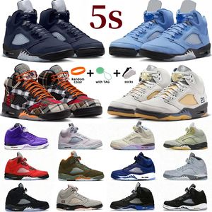 Jorda Jorden Air 5S Vintage Vintage Mens de Basketball Chaussures de basket-ball Jumpman 5 Aaa Quality Suede Bleu Blanche Blanc Concord Feu Red Black Cat Backer Backer