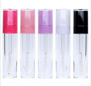 2021 nuevo tubo de brillo de labios rosa vacío de 6,4 ml, botella de plástico para brillo de labios, contenedor DIY