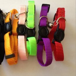 2021 new adjustable breakaway safety buckle cat nylon solid color pure color collar puppy collar seven colors 70pcs/lot