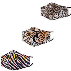 2021 Nieuwe Volwassen Leopard Print Anti-Dust Doek Maskers Winter Koud Afdrukken Drie-Lagen Wasbaar Katoen Masker