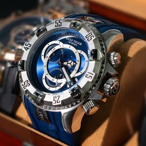 2021 Nieuwe Alle Blauwe Grote Mode Sport Horloges Voor Mannen Waterdichte Chronograaf Horloge RGA303-2214Q