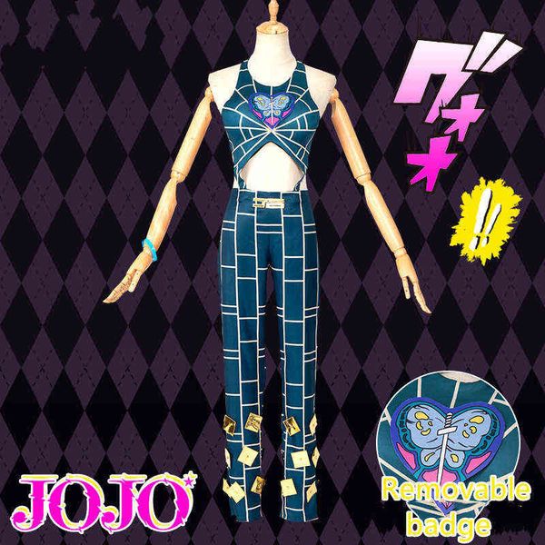 2021 Nouveau Anime Sixième Partie Jojo's Bizarre Adventure Sea Of Stone Jolyne Cujoh Cosplay Costume Ensemble complet de produits en coton féminin J220720