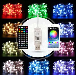 2021 Nouvelle application Point Control Lumière String Bluetooth Symphony Copper Fil Light Cross-Border Felling Christmas Tree Decoration Marquee