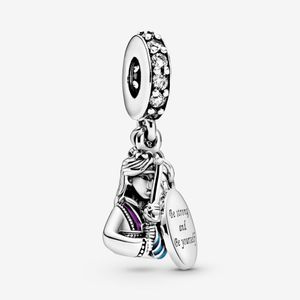 2021 New Arrival S925 Sterling Silver Beads Blue Mulan Dangle Charms fit Original Pandora Bracelets Women DIY Jewelry