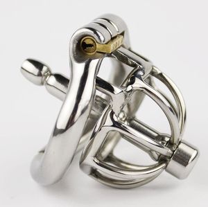 2022 Date Arrivée Dispositifs De Chasteté En Acier Inoxydable Cage De Chasteté Mâle Avec Arc En Forme De Cock Ring Sex Toys Pour Hommes Virginity Lock