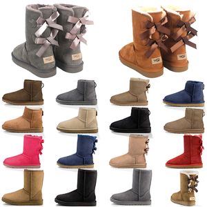 ¡Novedad de 2021! Botas de nieve para mujer, botas de invierno a la moda, minitobilleras clásicas cortas, botines para mujer, gris, castaño, azul marino, EE. UU. 5-10
