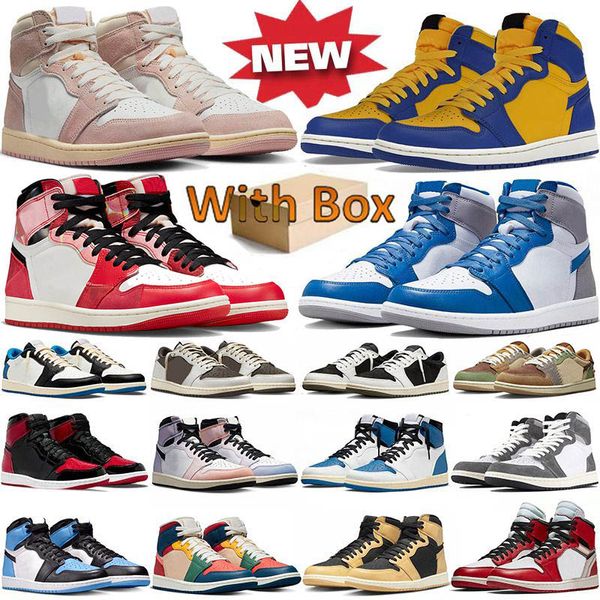 Nike air jordan retro 1 Low chaussures pour enfants Travis Scotts x fragment Low jumpman 1 1S chaussures de basket - ball pour jeunes enfants Reverse Mocha sneakers garçon