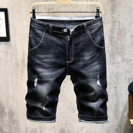 2021 Nieuwe Aankomen Shorts Mannen Jeans Merk-kleding Retro Nostalgie Denim Bermuda voor Man Blauw Jean Maat 28-36