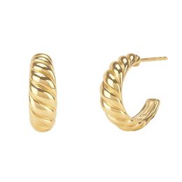 2021 Nieuwe aangekomen hoge kwaliteit gouden kleur geometrische eenvoudige mode Europese vrouwen sieraden minimale delicate twinst hoepel oorbel