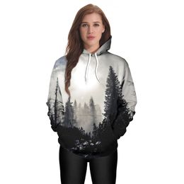 Nieuwe Herfst en winter Hoodie Heren Hoodies Hoge Kwaliteit Print Mannen Vrouwen Animatie Grijs Bos Sweatshirt Lange Mouw B101-153