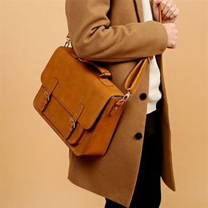 2021 Nieuwe tas Britse stijl kantoor rugzak PU -styling voor mannen en vrouwen retro schoudertas Cambridge302Z