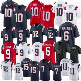 10 Drake Maye Tom Brady Football Jersey Christian Gonzalez Ezekiel Elliott Bailey Zappe Juju Smith-Schuster Matt Judon Julian Edelman Stitched Jerseys