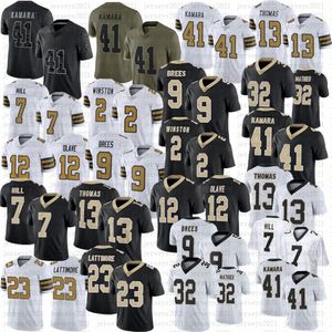 Drew Brees Tyrann Mathieu voetbalshirt Derek Carr Chris Olave Alvin Kamara Jameis Winston Thomas Taysom Hill Marshon Lattimore