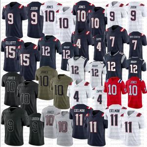 10 Drake Maye Tom Brady Football Jersey Ezekiel Elliott Bailey Zappe Juju Smith-Schuster Matt Judon Julian Edelman Stitched Jerseys