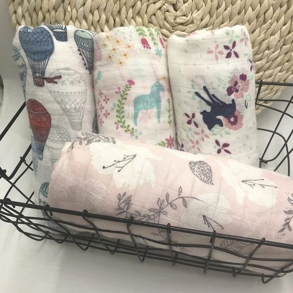 2021 Nouveau meilleur 100% fibre de bambou mousseline couverture bébé emmaillotage pour nouveau-nés couvertures bébés serviette de bain 180g literie très douce 210309