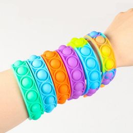 2021 Nieuwe Armbanden Fidget Speelgoed Pack Voor Kinderen Gunst Mini Simple Dimple Digit Push Bubble Siliconen Polsband Jongen en Meisje Sensory Decompressy Toy