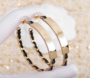 2021 New Brand Fashion Jewelry for Women Black Leather Design Party Light Gold Ored Orees C Name Stamp Luxury Top Quality7934116