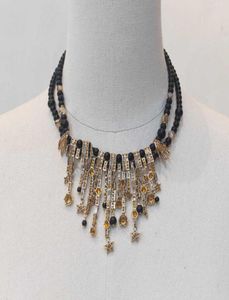 2021 NIEUW MERK Mode -sieraden voor vrouwen Dikke ketting Party Licht Gold Color Star Tassel Pearl Crystal C Pendant Luxury Brand7679847