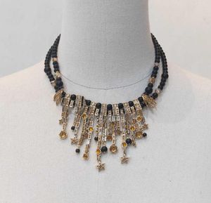 2021 Nieuw merk Fashion sieraden voor vrouwen Dikke ketting Party Licht Gold Color Star Tassel Pearl Crystal C Pendant Luxury Brand4748090