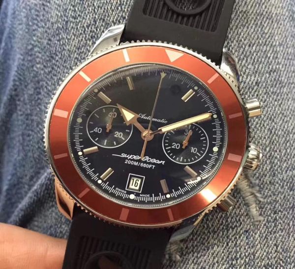2021 New Bre 1884 Mens Watch Quartz Motion Mouvement montre chronograph Chronograph Black Date Date Rubber Strap Metal Watches 8092233