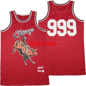 2021 Nouveau bon marché Chicago 999 Basketball Jersey Men's All Consted Red Size S-xxl Top Quality