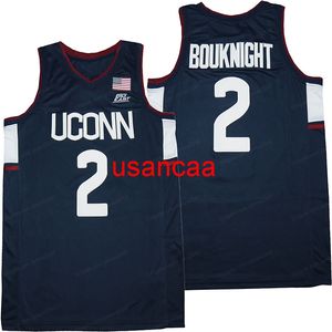 2021 nueva venta al por mayor barata Uconn James Bouknight baloncesto Jersey hombres todo cosido azul tamaño S-XXXL