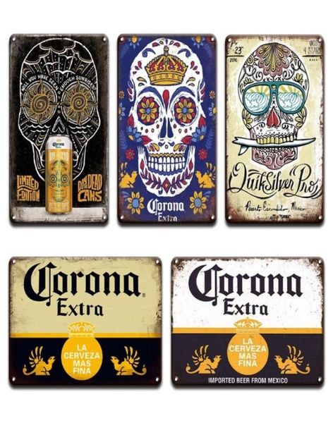 2021 nuevo Corona Extra Beer Poster Cover Decoración de la pared de metal Metal Pub Bar Barroom Beach Beach Sala de estar Decoración de la cueva del hombre 9374318