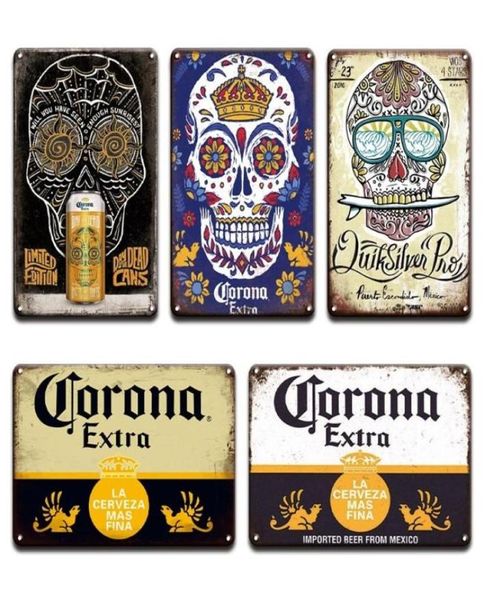 2021 NUEVO Corona Extra Beer Poster Cover Decoración de pared Letrero de metal Vintage Pub Bar Baño Hogar Playa Sala de estar Hombre Decoración de cueva 7118246