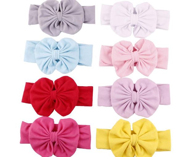 2021 nouveau coton bébé fille mignon arc bandeau arc bandeau de cheveux mignon bébé portant des foulards pour enfants arc annexe 9 couleurs