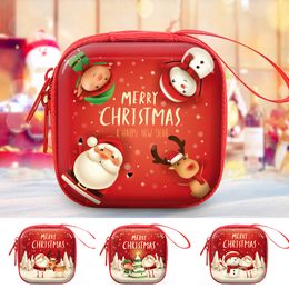 ¡Novedad de 2021! Monedero creativo de hojalata, bolsa de almacenamiento para auriculares con diseño de Navidad, regalos de Navidad, minicarteras cuadradas, monederos, monederos para llaves