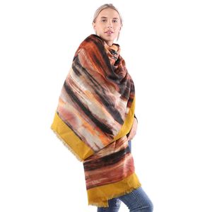 2021 Nieuwe aangepaste DIGN Dames Polyter Decoratieve Kleurrijke Sjaal Verschillende Goede Kwaliteit Lange Shawl-zeefdruk Neck Scarv