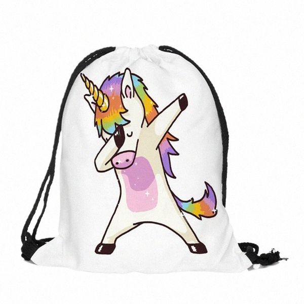 2021 Nuevo lindo para niños Baby Unicorn Pattern Sport Bolss Bolsas de natación Bomba de gimnasia Bag Sports School Drawstring Boy Girl Venta caliente 20Wy#