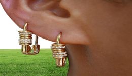 Boucles d'oreilles pour femmes, nouveau Design, curseur mobile, perles d'espacement rondes pavées, épingle de sécurité CZ blanche, Fashion6158182, 2021